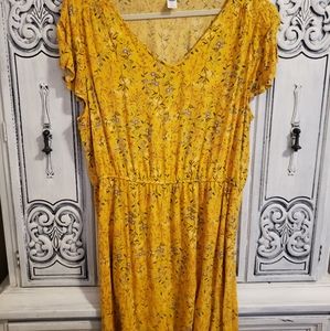Old navy xl yellow floral dress